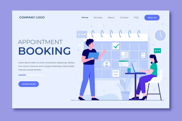 Appointment booking - landing page