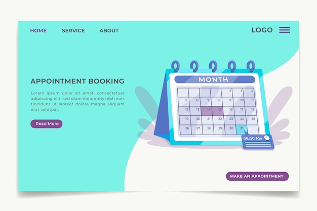 Free vector appointment booking - landing page