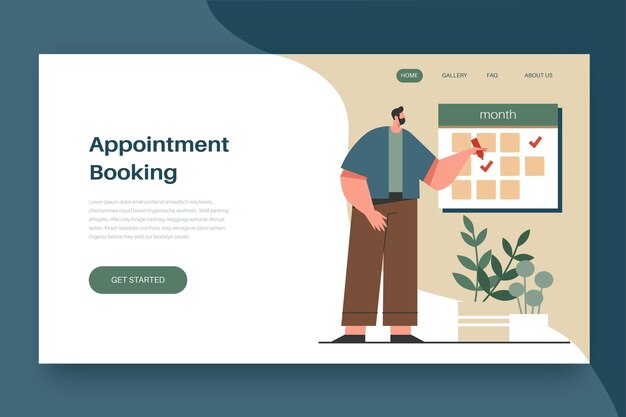 Appointment booking landing page