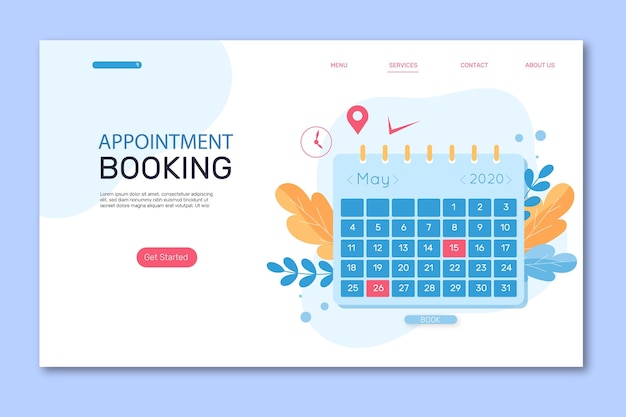 Free vector appointment booking landing page