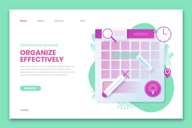 Free vector appointment booking landing page