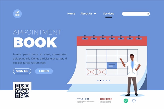 Free vector appointment booking landing page