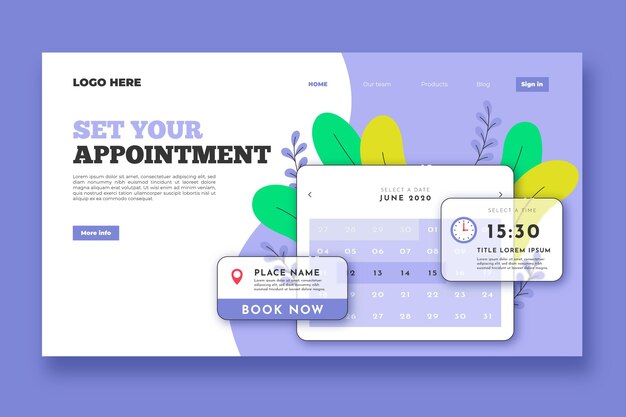 Appointment booking - landing page