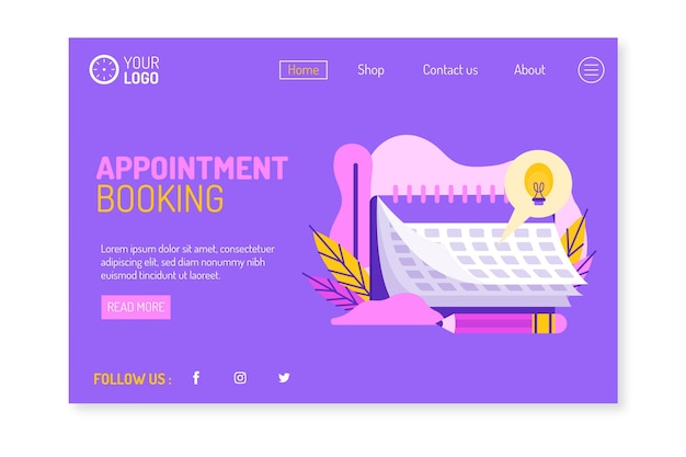 Appointment booking - landing page
