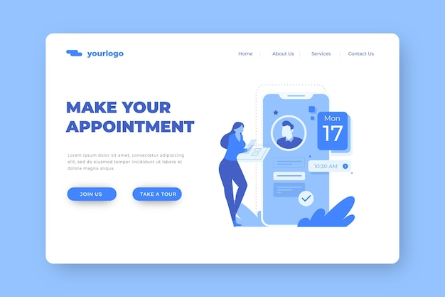 Free vector appointment booking - landing page