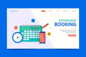 Free vector appointment booking landing page