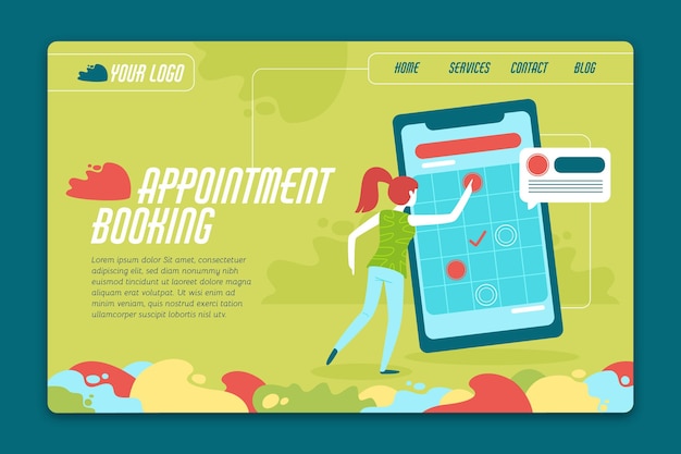 Free vector appointment booking - landing page