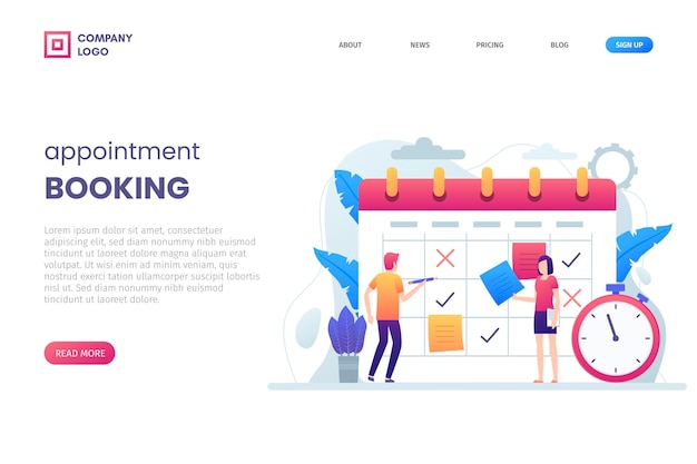 Appointment booking landing page