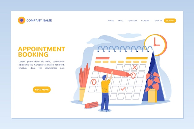 appointment booking - landing page