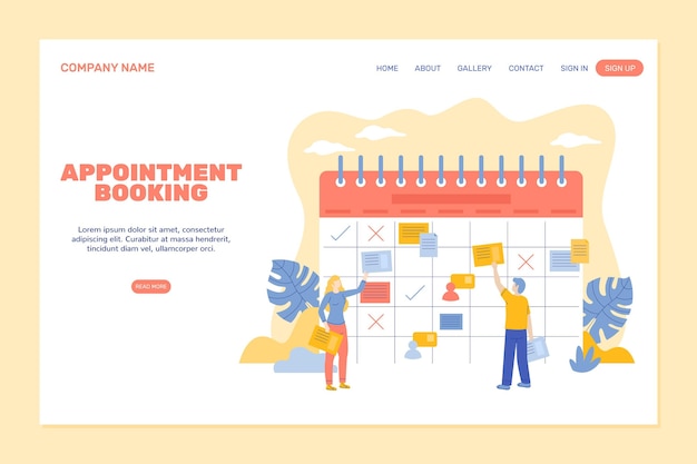 Appointment booking - landing page