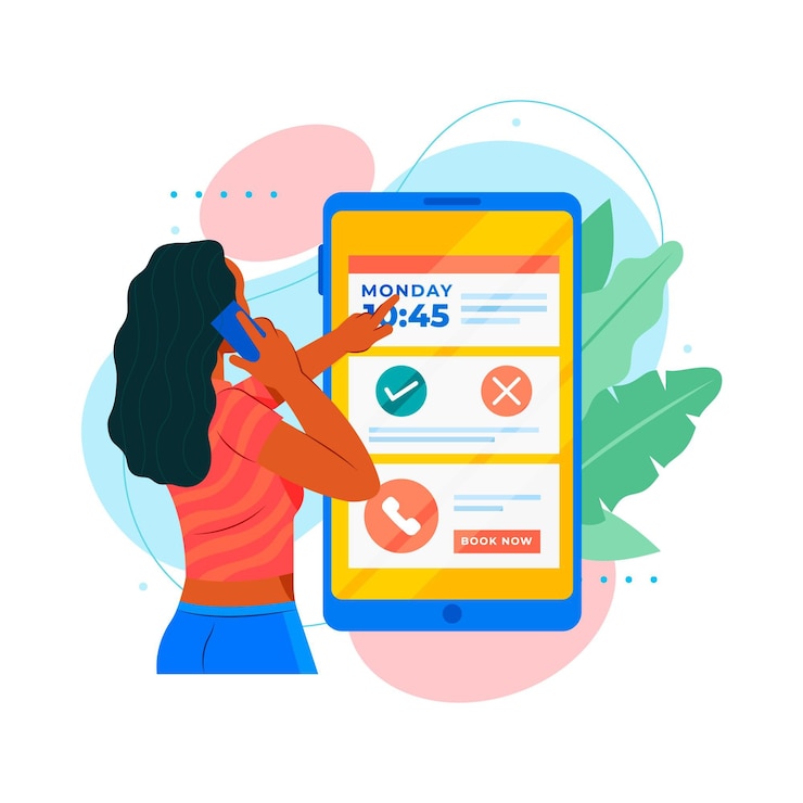 Free Vector appointment booking mobile interface