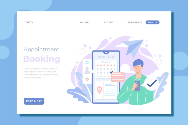 Free vector appointment booking template concept