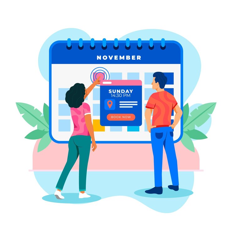Free Vector appointment booking with calendar concept