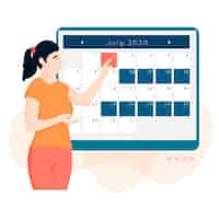 Vettore gratuito prenotazione di appuntamenti con calendario
