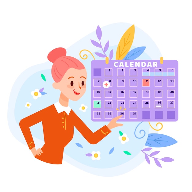 Vettore gratuito prenotazione di appuntamenti con calendario