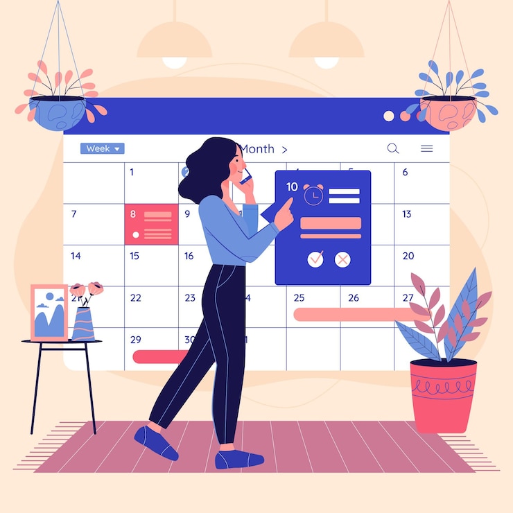 Free Vector appointment booking with calendar