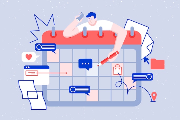 Vettore gratuito prenotazione di appuntamenti con calendario