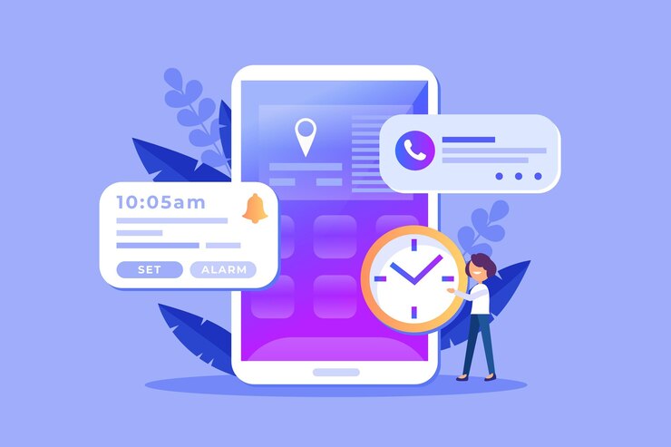 Free Vector appointment booking with smartphone