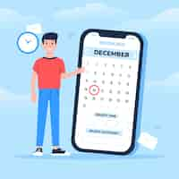 無料ベクター スマートフォンでの予約予約
