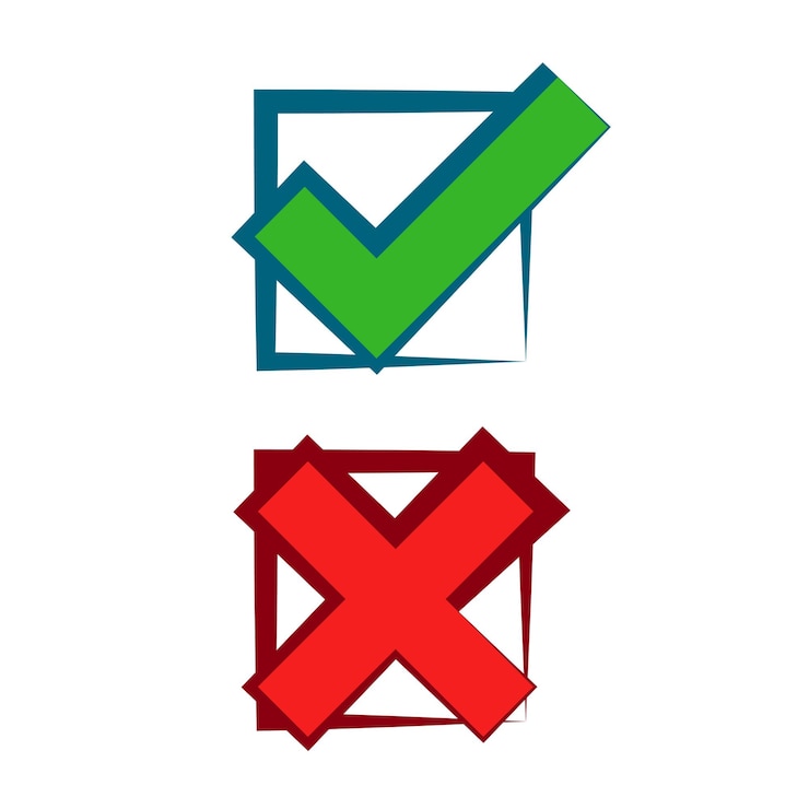Free Vector approved and denied symbols design
