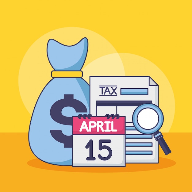 Free vector april 15. tax payment concept