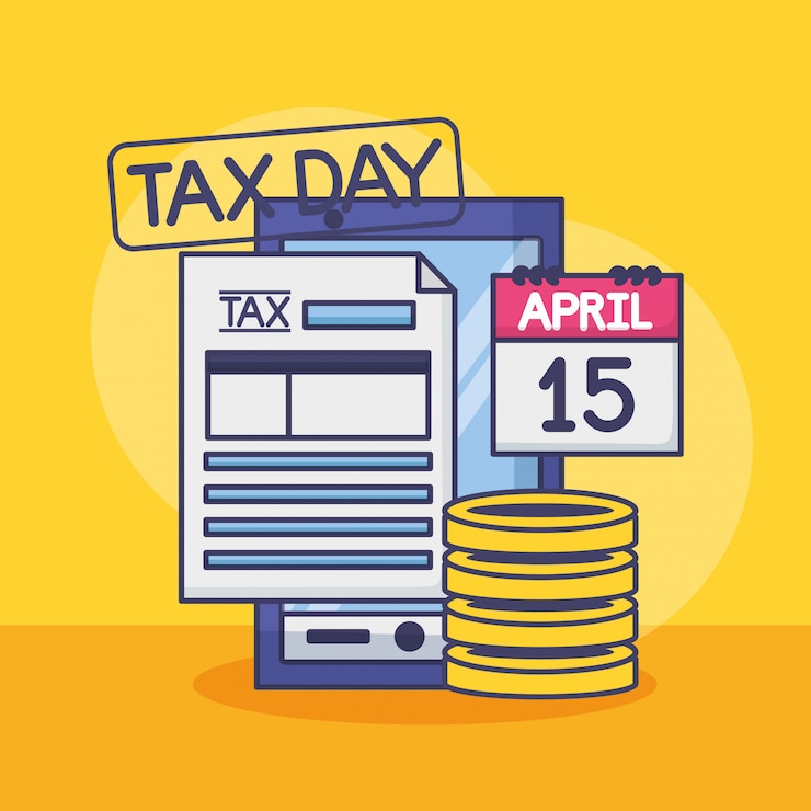 Free Vector april 15. tax payment concept