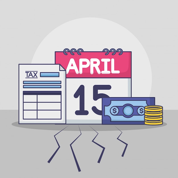 Free vector april 15. tax payment concept