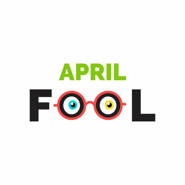 April fools day tipografia scritta su sfondo whtie per biglietto di auguri manifesto promozione articolo di marketing e-mail segnaletica vettore