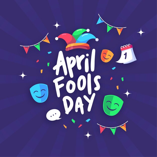 April fools day flat design