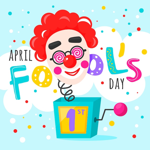 Free vector april fools day with clown