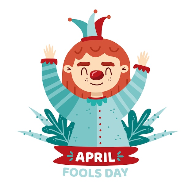 Free vector aprils fools day drawing concept