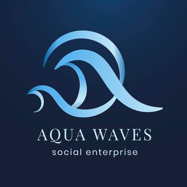 Free vector aqua business logo template, professional creative color flat design vector