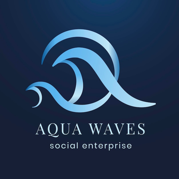 Modello di logo aziendale aqua, vettore di design piatto di colore creativo professionale