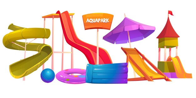 Комплект оборудования аквапарка Современный парк развлечений вода