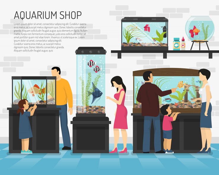 मुफ़्त वेक्टर aquarium shop illustration