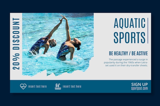 Aquatic sports banner template Free Vector
