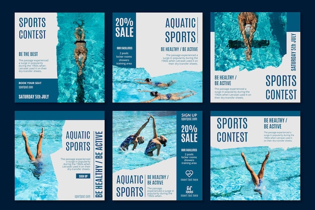 수중 스포츠 Instagram 게시물 템플릿