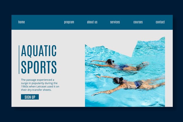 aquatic sports landing page template
