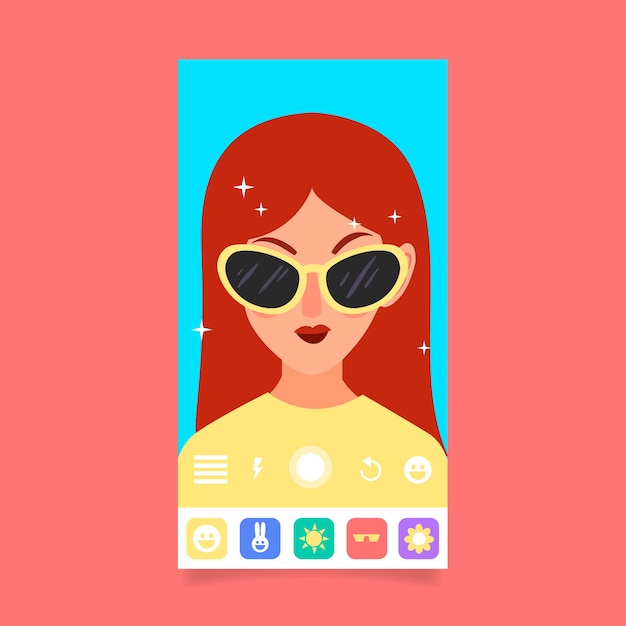 Free vector ar instagram filter with sunglasses