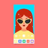 Free vector ar instagram filter with sunglasses