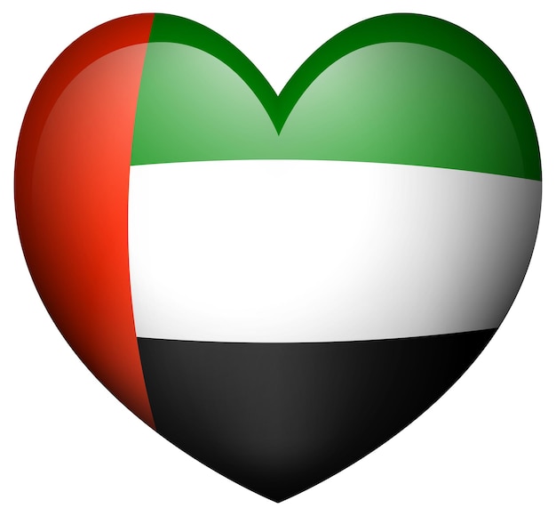 Arab emirates flag in heart shape icon