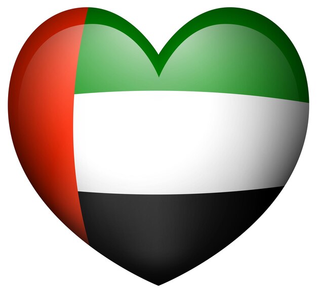ハート形のアイコンでアラブ首長国連邦の旗