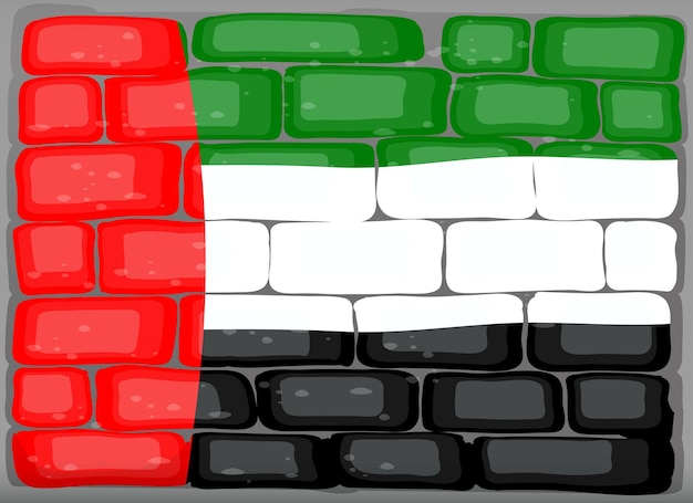 壁にアラブ首長国連邦の旗