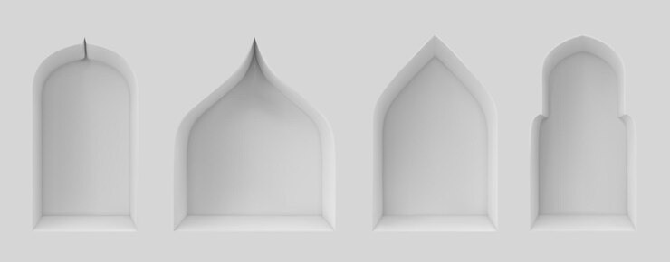 Free Vector arab windows set on white background