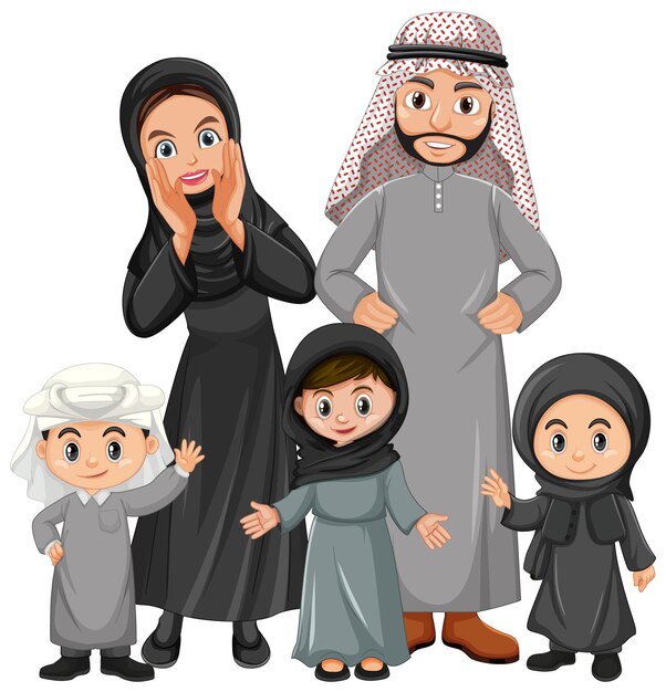 Арабская семья в отпуске