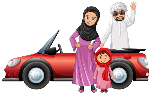 Arabic couple cartoon character