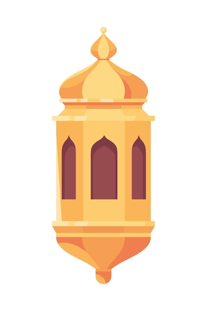 Бесплатное векторное изображение Икона арабского фонаря белый фон
