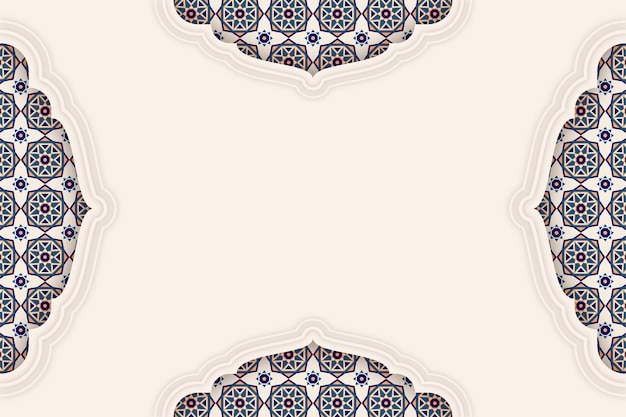 無料ベクター 紙のスタイルでアラビアの装飾的な背景