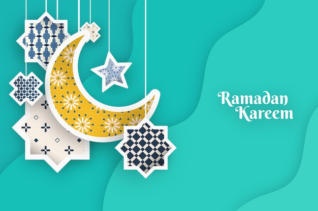 Free vector arabic ornamental background in paper style