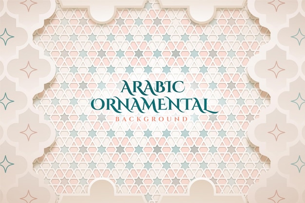 Arabic ornamental background in paper style